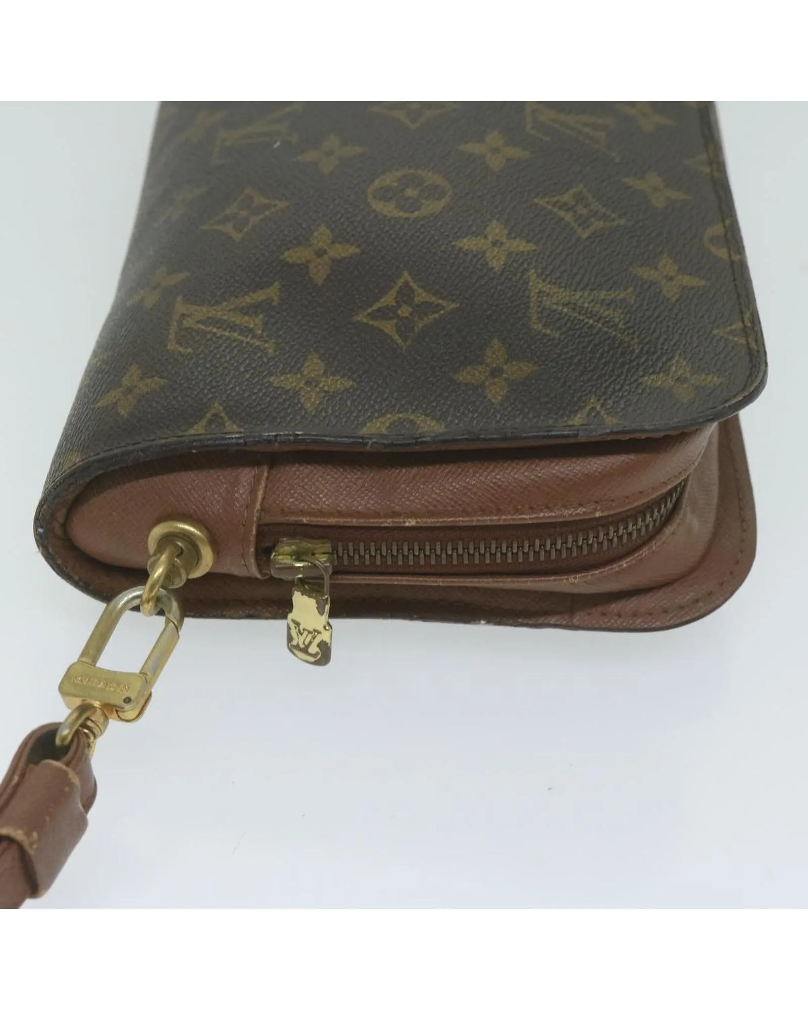 Monogram Canvas Clutch Bag with Scratches and Rubbing Made in France