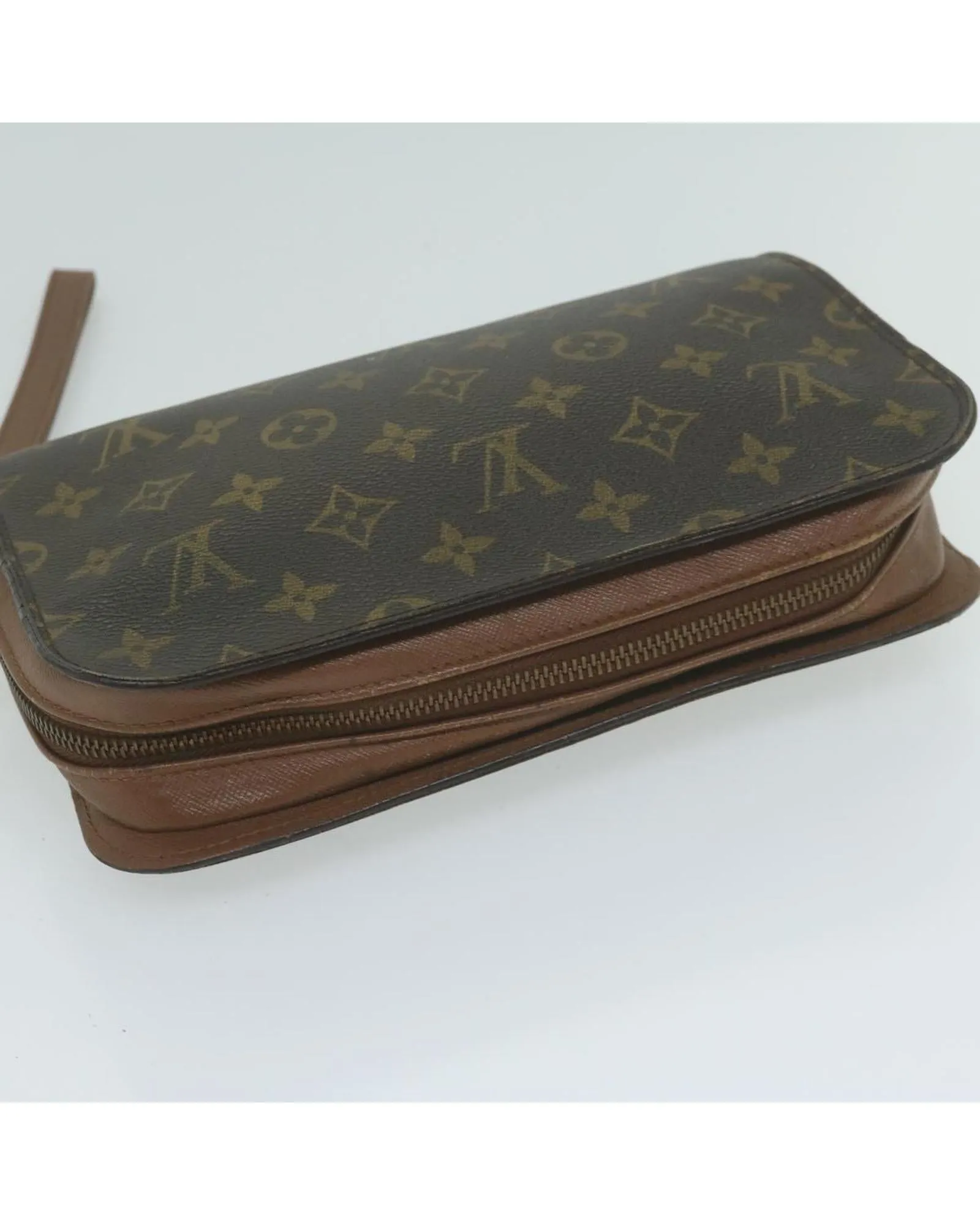 Monogram Canvas Clutch Bag with Scratches and Rubbing Made in France