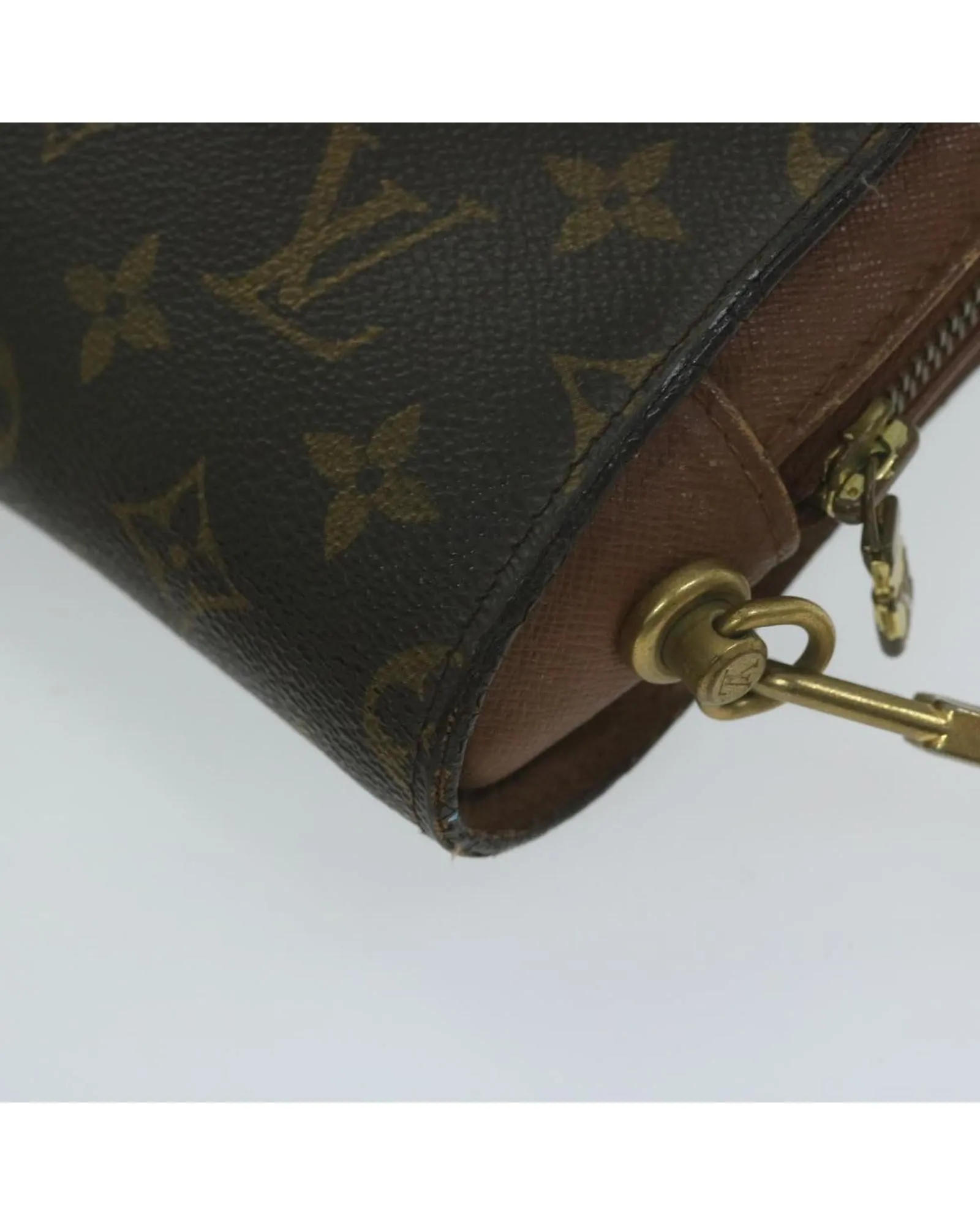 Monogram Canvas Clutch Bag with Scratches and Rubbing Made in France