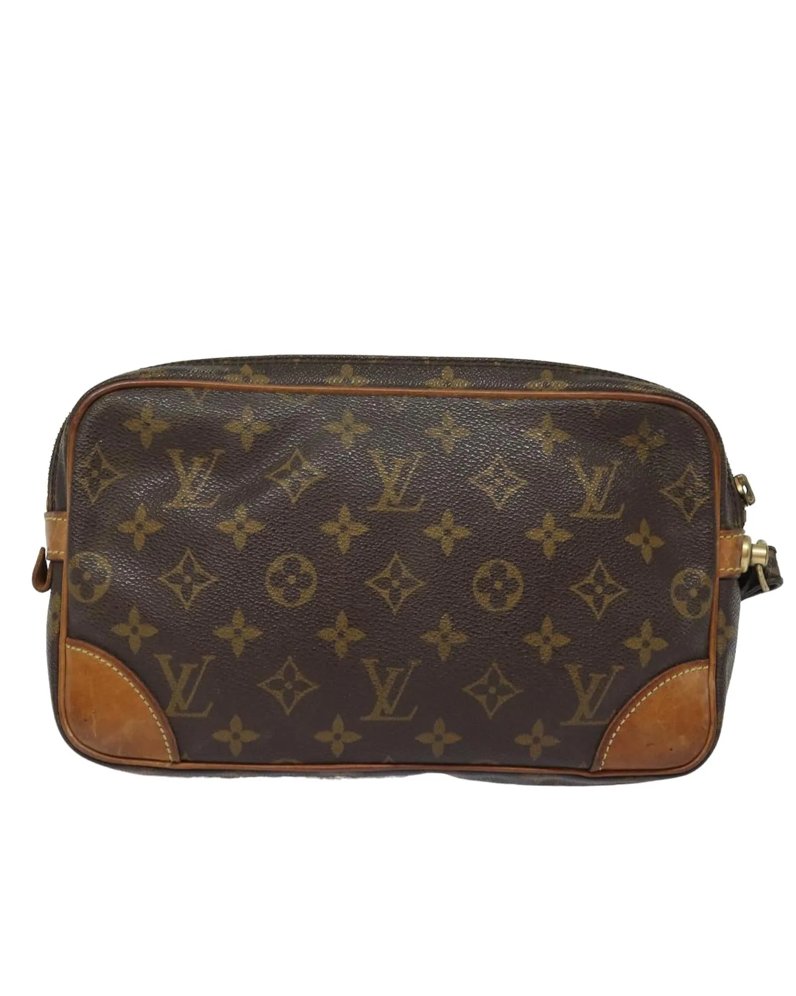 Monogram Canvas Clutch Bag with Zipper Pull Issue