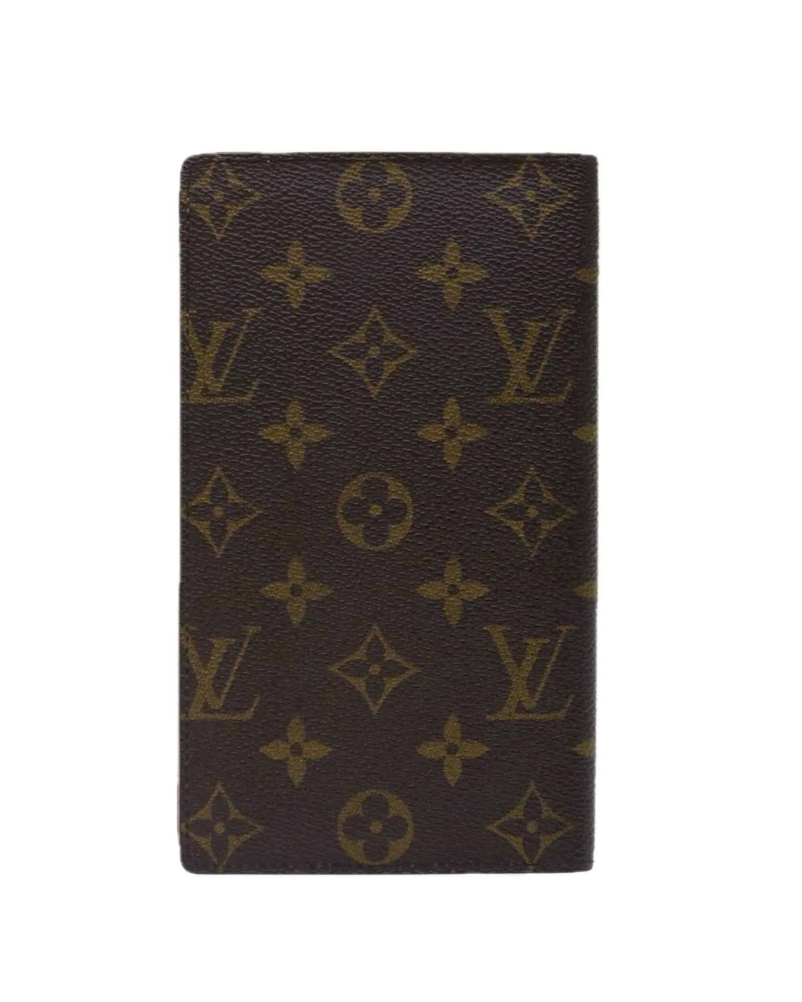 Monogram Canvas Long Credit Wallet with Multiple Card Slots and Pockets