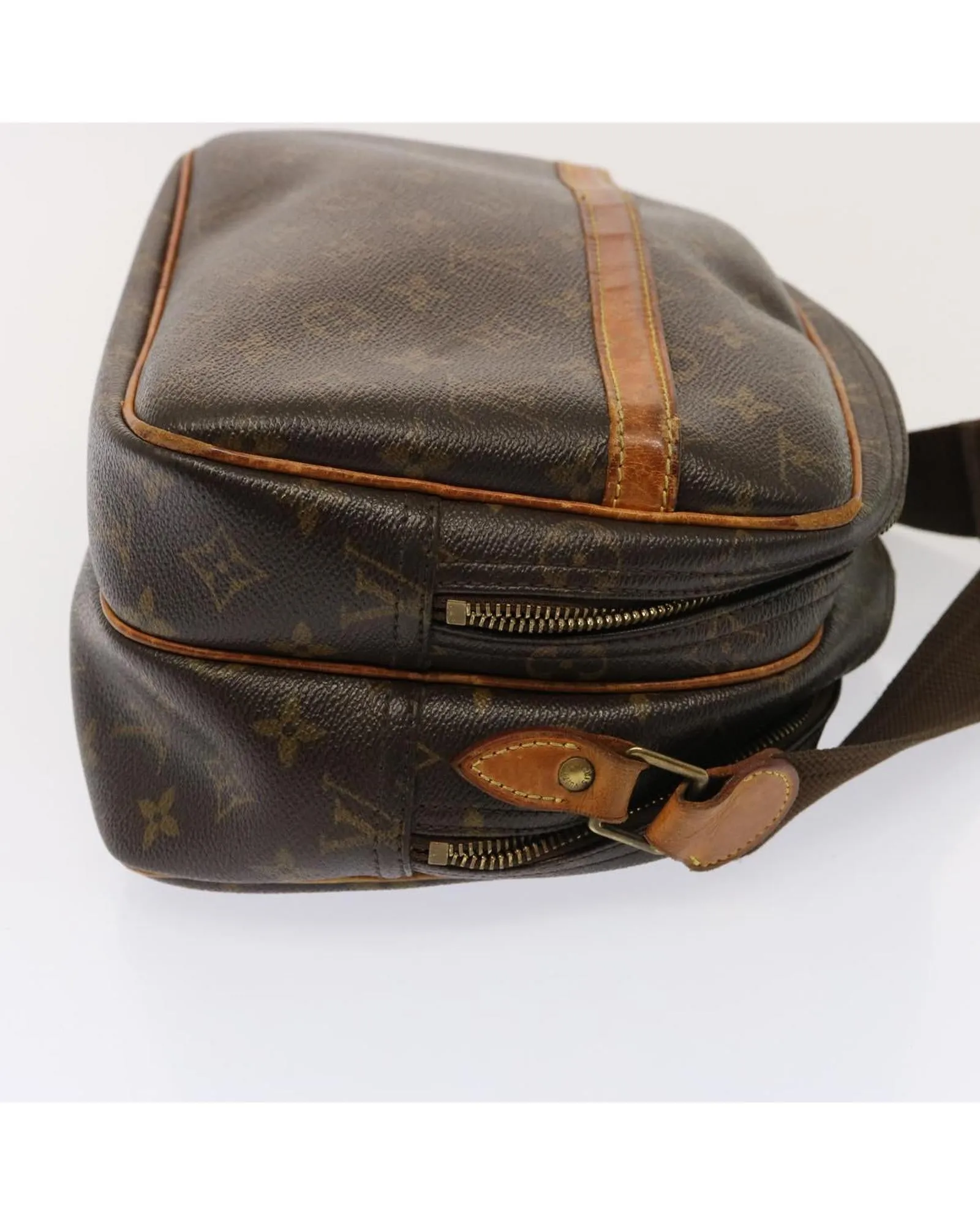 Monogram Canvas Shoulder Bag with Multiple Compartments