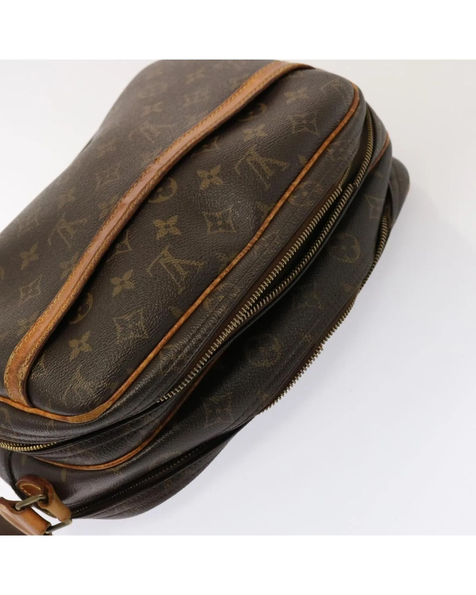 Monogram Canvas Shoulder Bag with Multiple Compartments