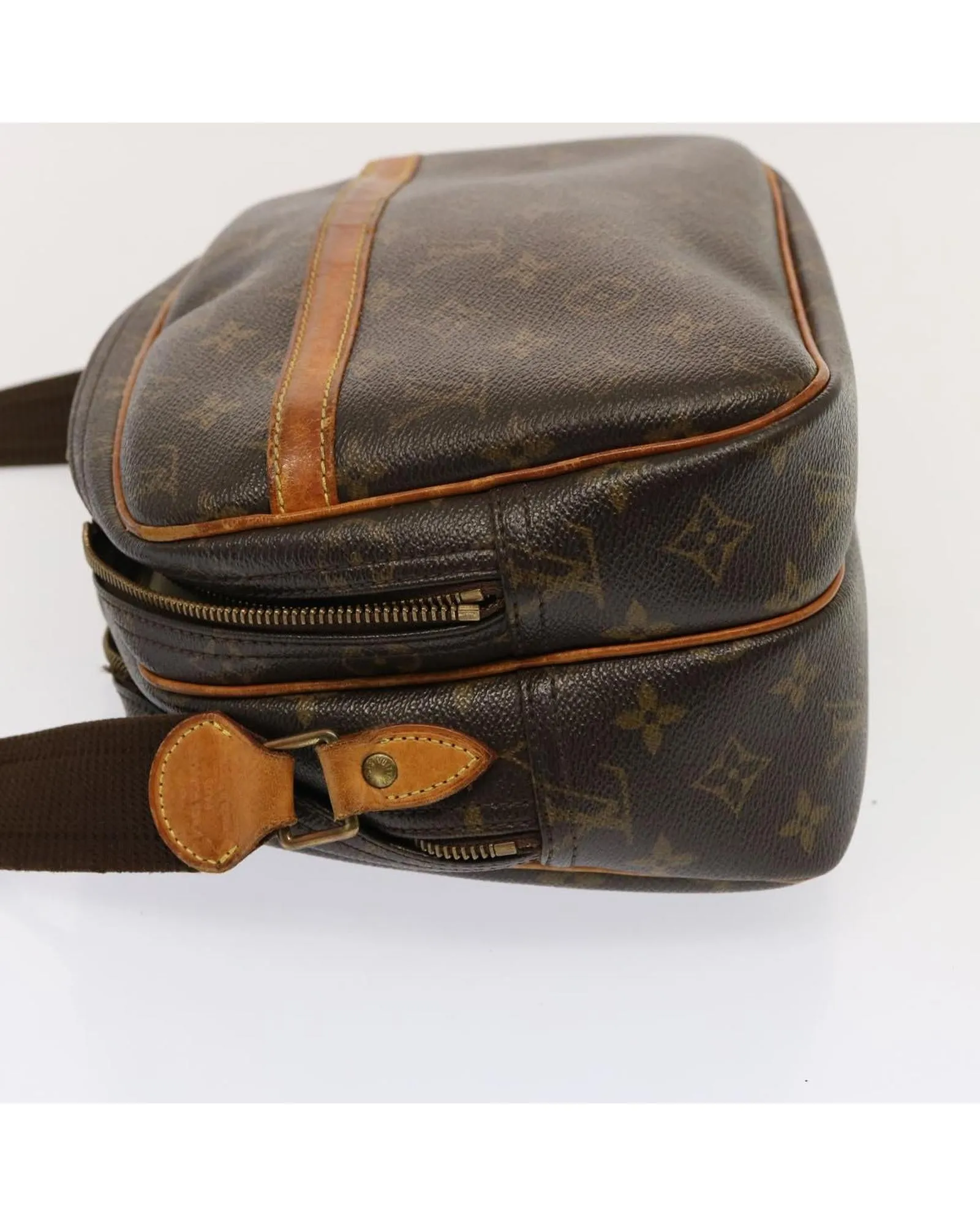 Monogram Canvas Shoulder Bag with Multiple Compartments