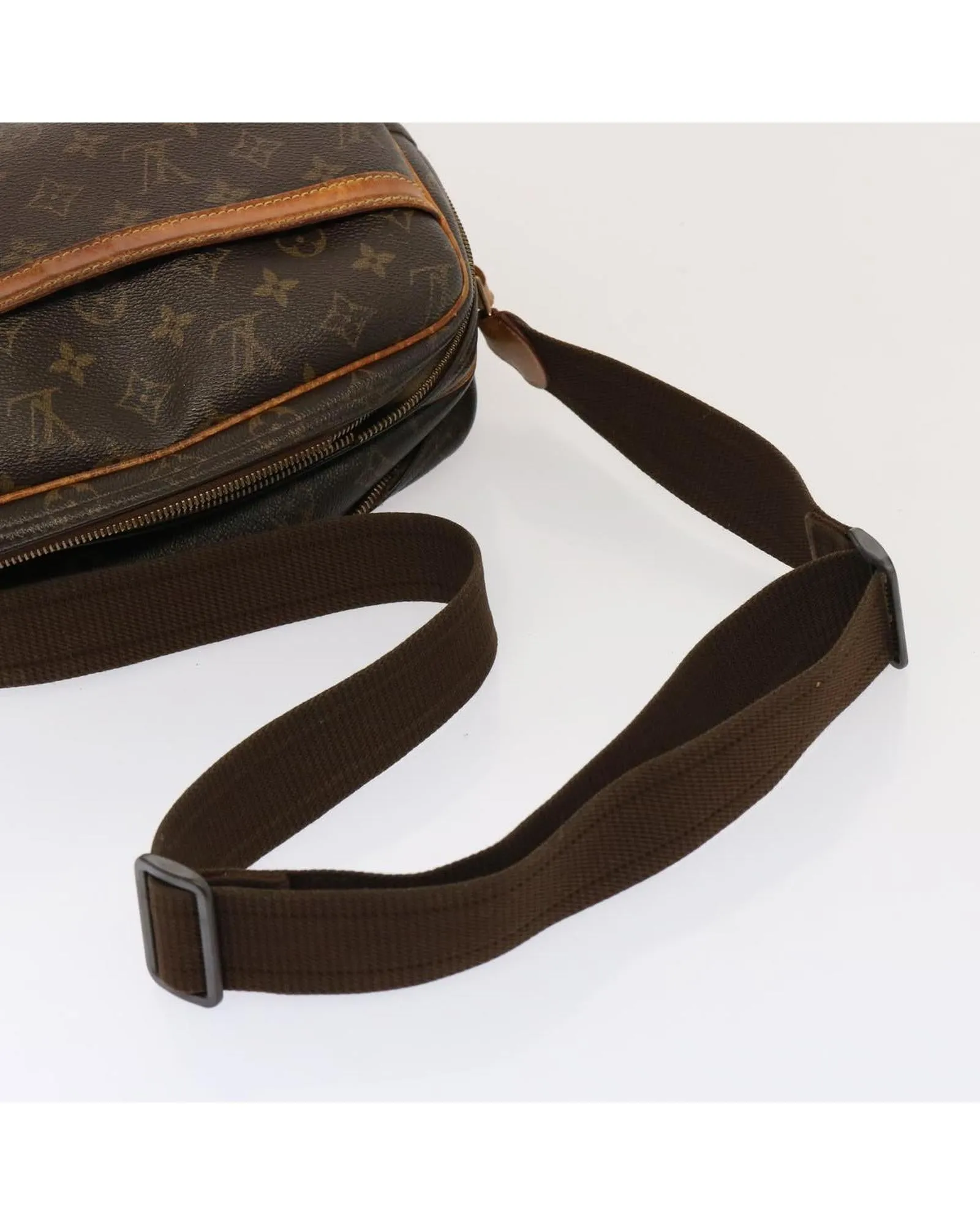 Monogram Canvas Shoulder Bag with Multiple Compartments