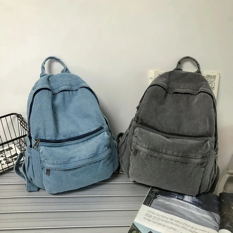 New Female Backpack Fashion Mini Denim Backpacks Woman Students Bags Teen Girl School Bag Youth Women Rucksack Mochila