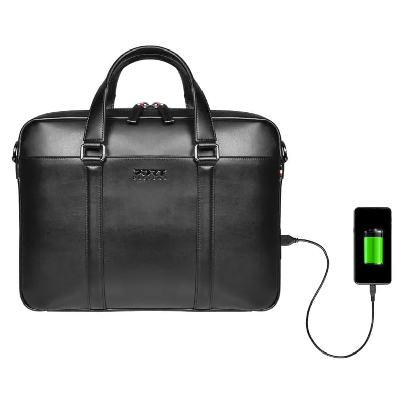 Port Designs Versailles Ii 14" Connect Charging Shoulder Strap Bag - Black