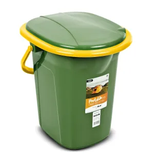 Portable Camping Toilet WC Bucket 19L Capacity with Handle and Seat, Green & Sunny Yellow