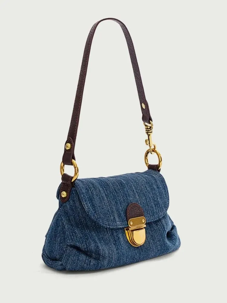 Pre Order:  Tuck Lock Crossbody Denim Bag