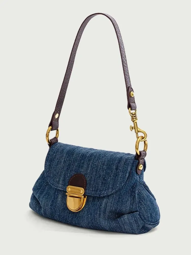 Pre Order:  Tuck Lock Crossbody Denim Bag