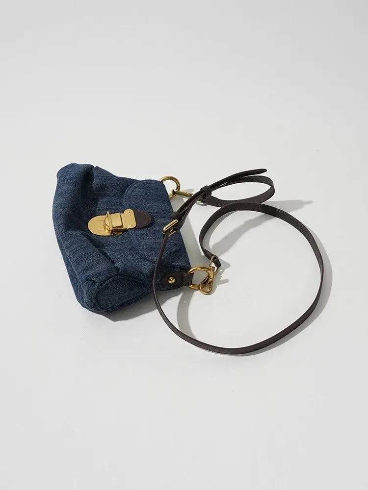 Pre Order:  Tuck Lock Crossbody Denim Bag