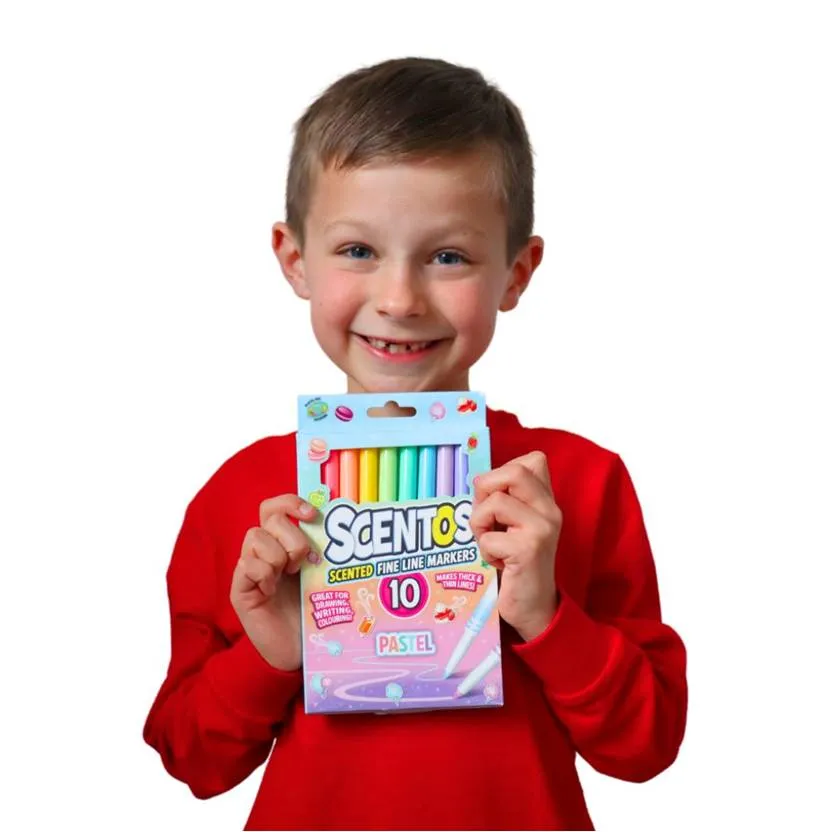  Scentos Scented Pastel Color Fine Line Markers Pack of 10