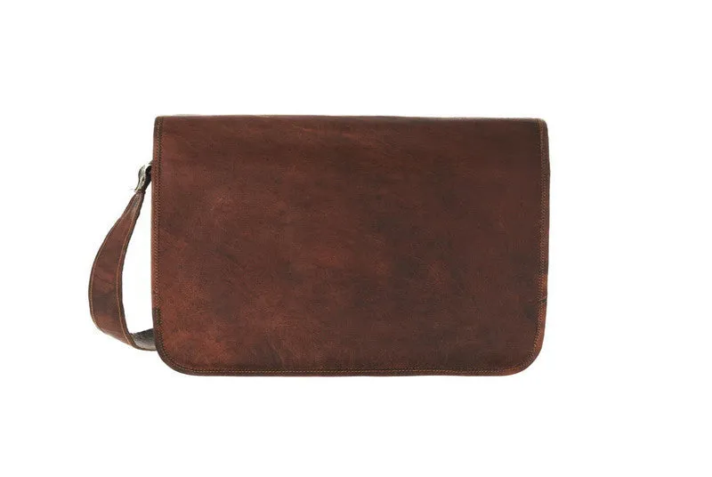 Small Leather Crossbody Messenger 9"