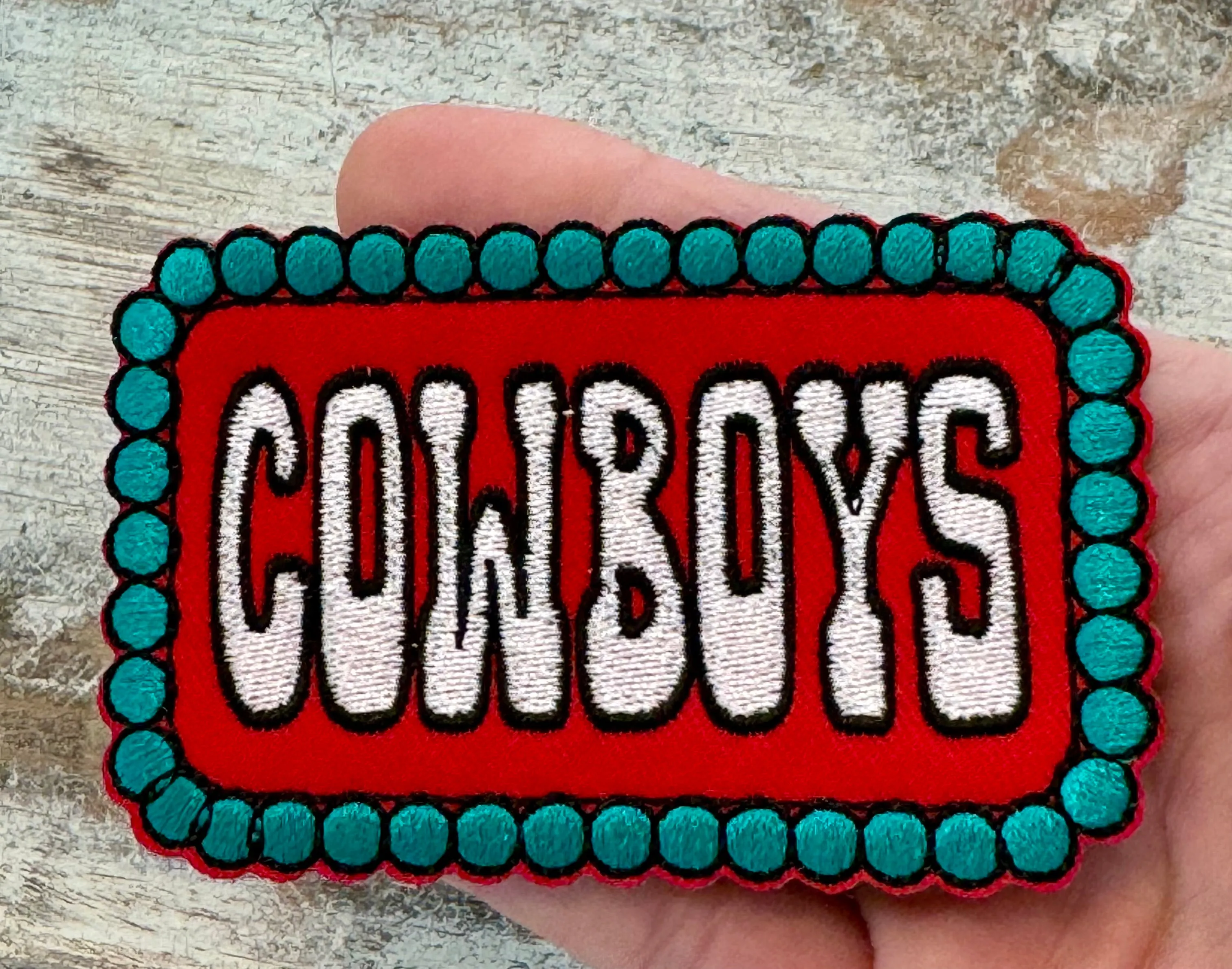 Turquoise Cowboy Iron On Patch