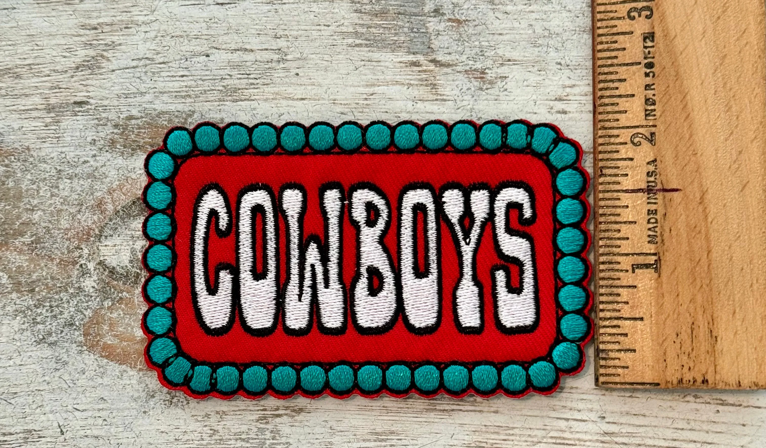 Turquoise Cowboy Iron On Patch