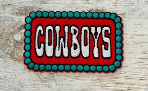 Turquoise Cowboy Iron On Patch