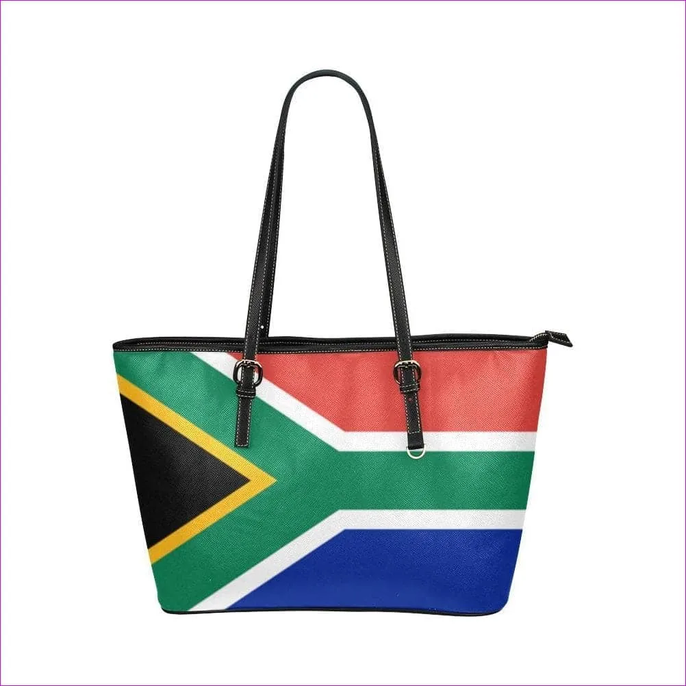 US, ZA, CA Flag Leather Tote