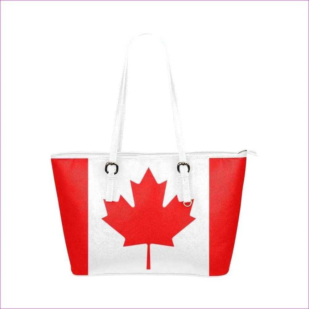 US, ZA, CA Flag Leather Tote