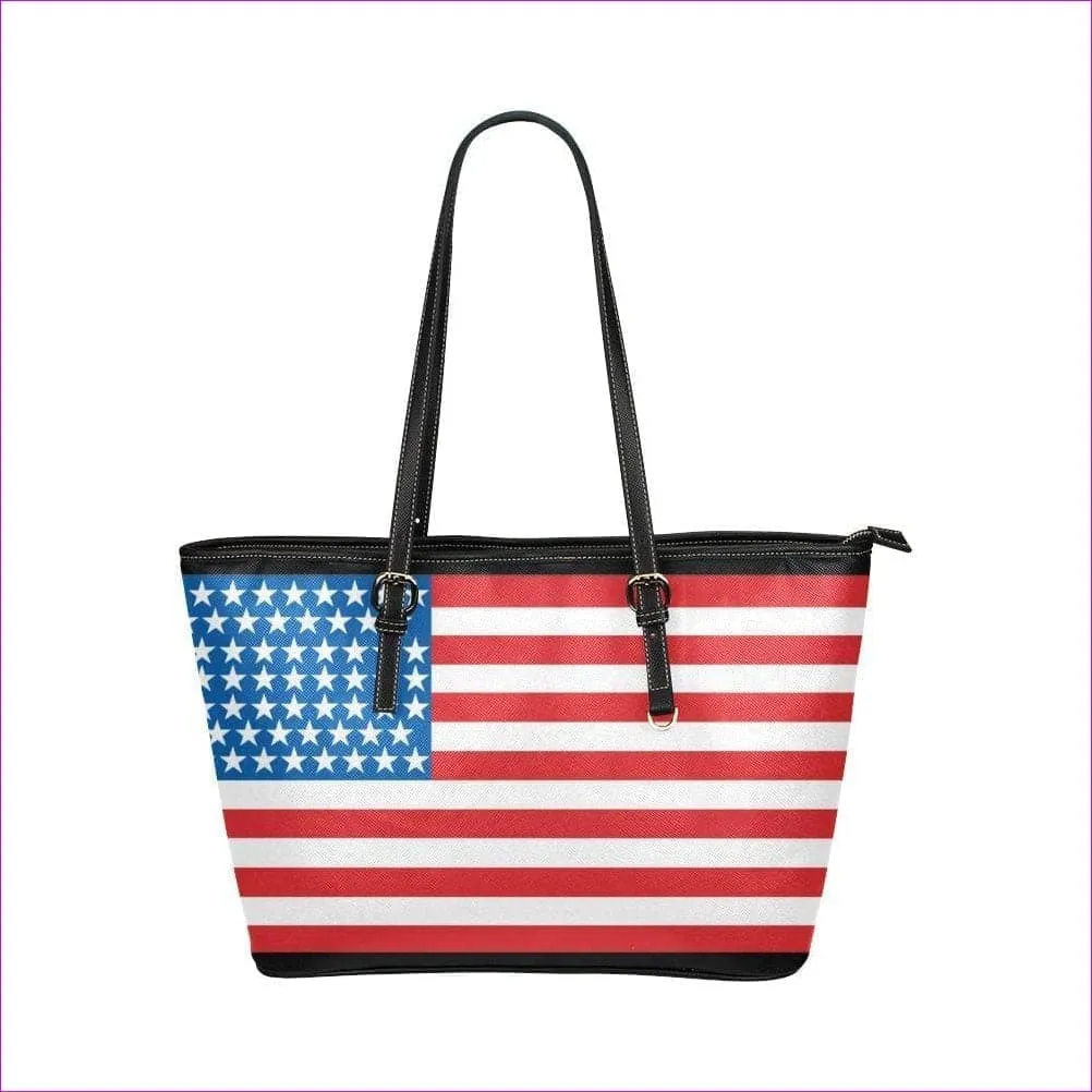 US, ZA, CA Flag Leather Tote