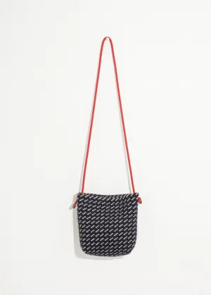 Wool Shoulder Pouch in Black/White